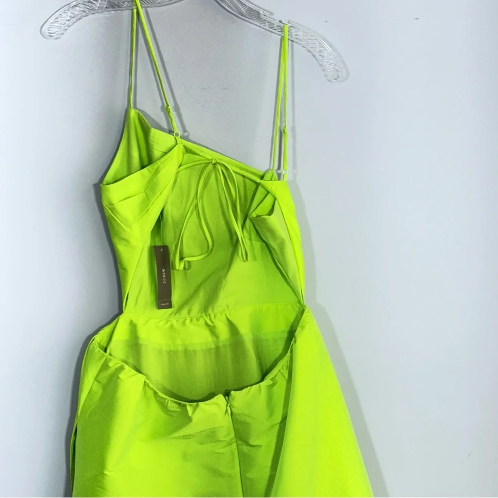 NWT J Crew Collection Limited Edition Taffeta Side Cutout Midi Dress Citrus 8 - Picture 9 of 16